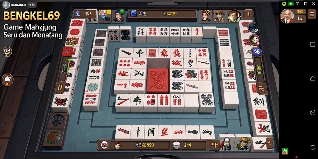 Tampilan gameplay seru Mahjong di BENGKEL69 dengan grafis menawan.