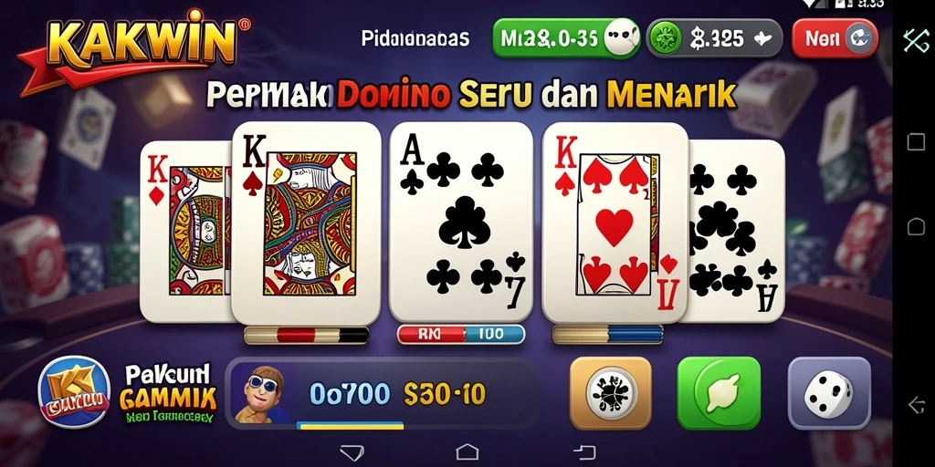 Screenshot KAKWIN menampilkan pengalaman bermain domino yang seru.