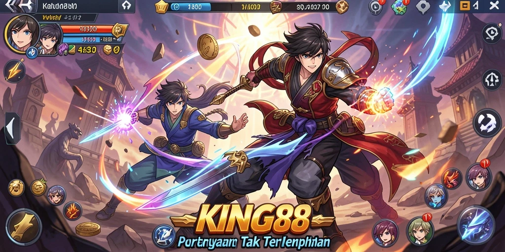 Tampilan menarik dari pertarungan karakter Anime di KING88.