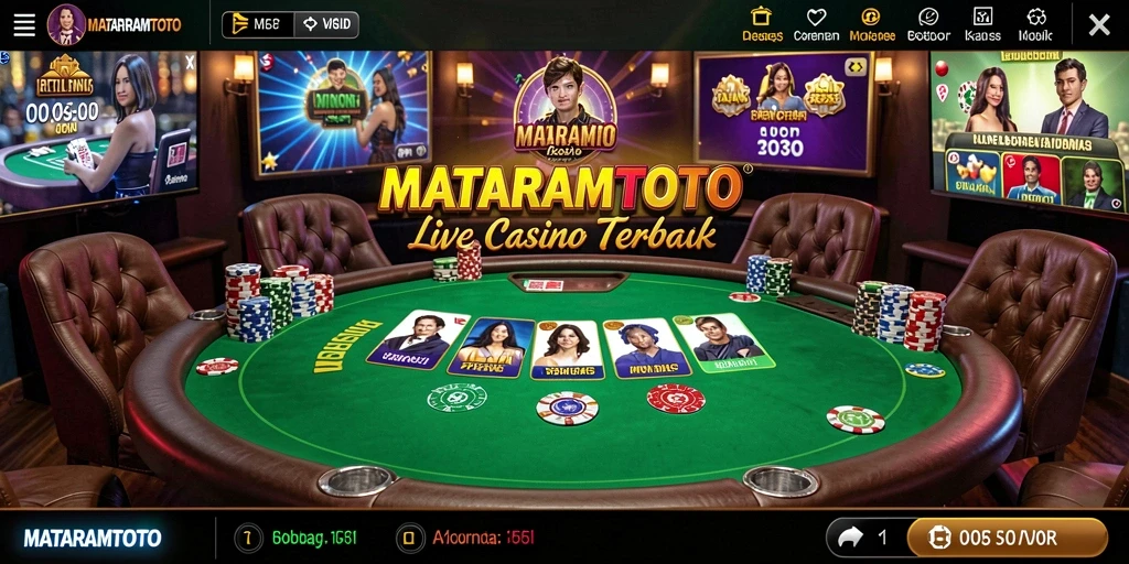 Screenshot gameplay Live Casino MATARAMTOTO yang mendebarkan.