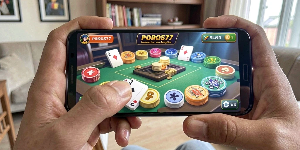 Tangkapan layar gameplay Gaple di POROS77 yang menegangkan.