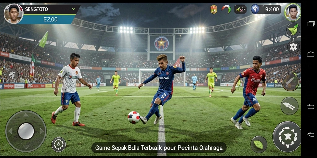 Screenshot SENGTOTO menampilkan aksi seru di lapangan sepak bola.