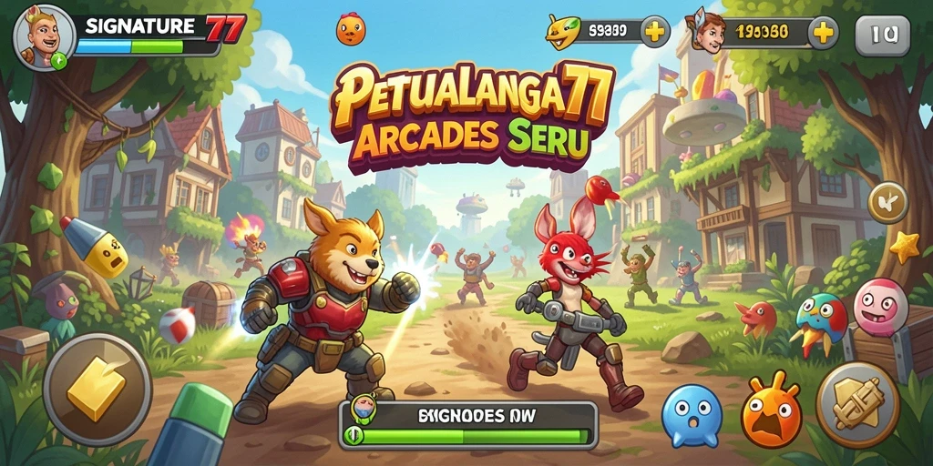 Screenshot gameplay SIGNATURE77 menampilkan aksi seru dalam permainan Arcade.