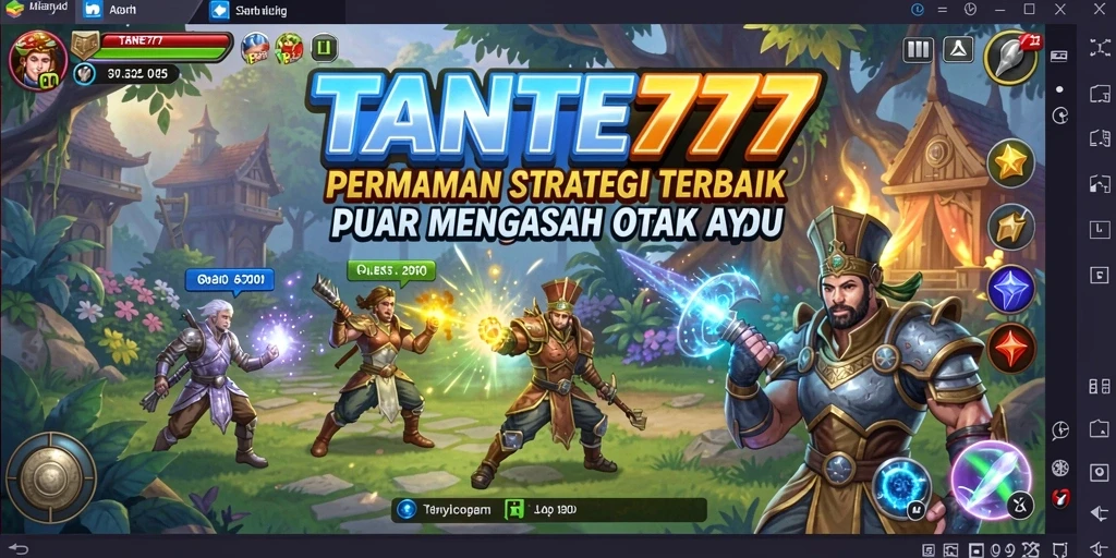 Screenshot utama TANTE777 menampilkan gameplay strategy yang seru.
