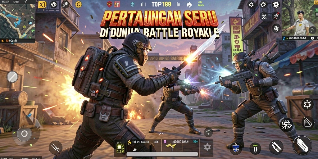 Tampilan gameplay seru dalam pertempuran Battle Royale.