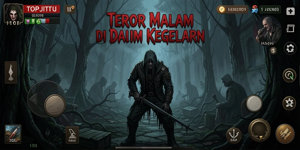Tangkapan layar menunjukkan momen menyeramkan dalam gameplay TOPJITU.