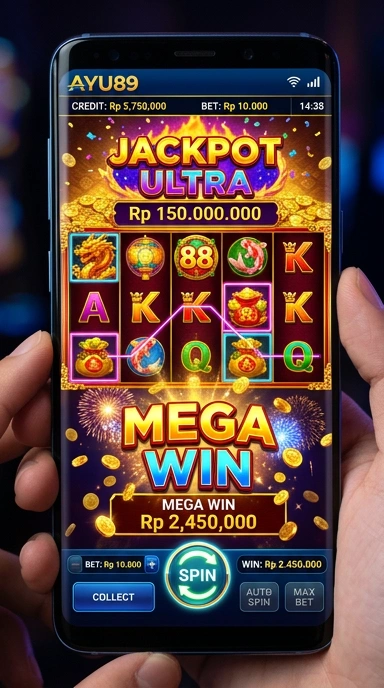 Tampilan awal aplikasi ayu89 yang menarik.